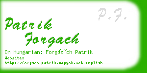patrik forgach business card